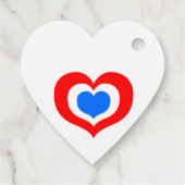 Rotes, weißes und blaues Herz Geschenkanhänger (Rückseite)