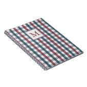 Rotes, Weißes und Blaues Karo-Monogramm Notizblock (Rechte Seite)