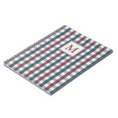 Rotes, Weißes und Blaues Karo-Monogramm Notizblock (Linke Seite)