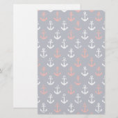 Rotes weißes und blaues Marine-Muster Briefpapier (Vorne/Hinten)