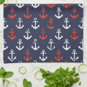 Rotes weißes und blaues Marine-Muster Geschirrtuch (Gefaltet)