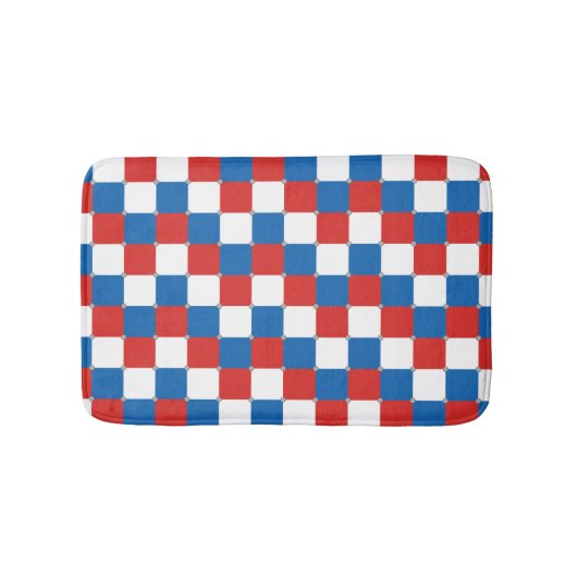 Rotes weißes und blaues Muster Badematte (Vorderseite)