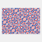 Rotes, weißes und blaues Muster Geschenkpapier Set (Vorderseite)