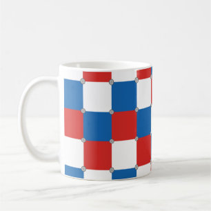 Rotes weißes und blaues Muster Kaffeetasse