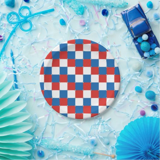 Rotes weißes und blaues Muster Pappteller (Party)