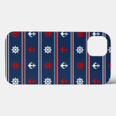 rotes weißes und blaues Nautikmuster Case-Mate iPhone Hülle (Rückseite (Horizontal))