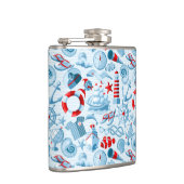 Rotes weißes und blaues nautischmuster flachmann (Rechts)