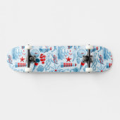 Rotes weißes und blaues nautischmuster skateboard (Horizontal)