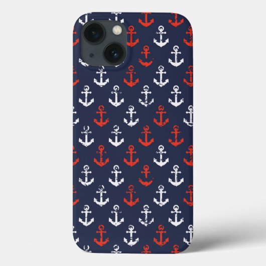 rotes, weißes und blaues Navy-Muster Case-Mate iPhone Hülle (Rückseite)