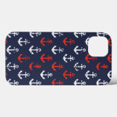 rotes, weißes und blaues Navy-Muster Case-Mate iPhone Hülle (Rückseite (Horizontal))