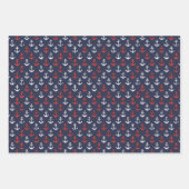 rotes, weißes und blaues Navy-Muster Geschenkpapier Set (Vorderseite 2)