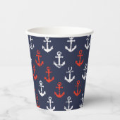 rotes, weißes und blaues Navy-Muster Pappbecher (Vorderseite)