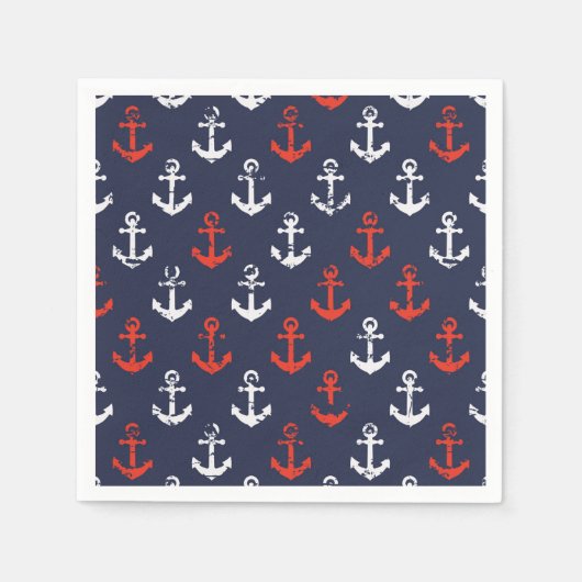 rotes, weißes und blaues Navy-Muster Serviette (Vorderseite)