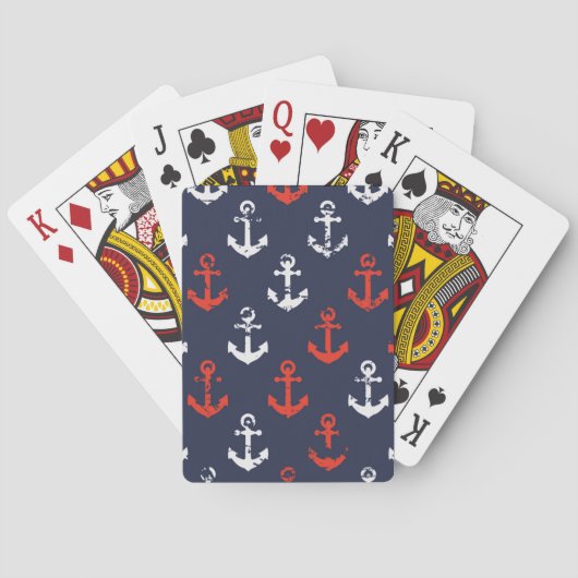 rotes, weißes und blaues Navy-Muster Spielkarten (Rückseite)