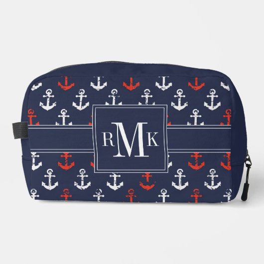 rotes, weißes und blaues Navy-Muster Waschbeutel (Vorderseite)
