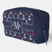 rotes, weißes und blaues Navy-Muster Waschbeutel (Rechte Ecke)