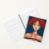 Rotes, weißes und blaues Niedliches Girl Spiral No Notizblock (Innenseite)