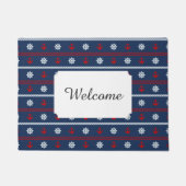 Rotes weißes und blaues Ozean-Muster | addieren Fußmatte (Vorderseite)