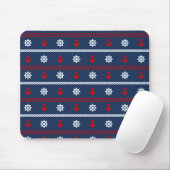 Rotes weißes und blaues Ozean-Muster Mousepad (Mit Mouse)