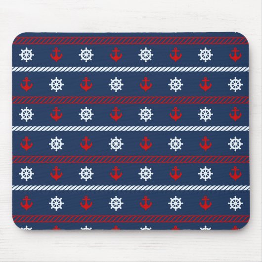 Rotes weißes und blaues Ozean-Muster Mousepad (Vorne)
