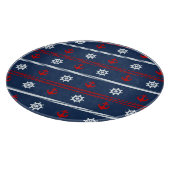 Rotes weißes und blaues Ozean-Muster Schneidebrett (Ecke)