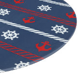 Rotes weißes und blaues Ozean-Muster Schneidebrett (Ecke)