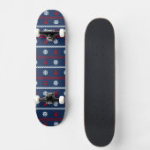 Rotes weißes und blaues Ozean-Muster Skateboard (Vorderseite)
