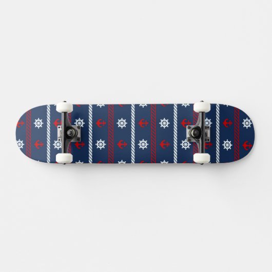 Rotes weißes und blaues Ozean-Muster Skateboard (Horizontal)