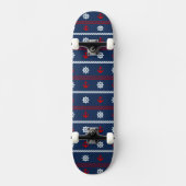 Rotes weißes und blaues Ozean-Muster Skateboard (Vorderseite)