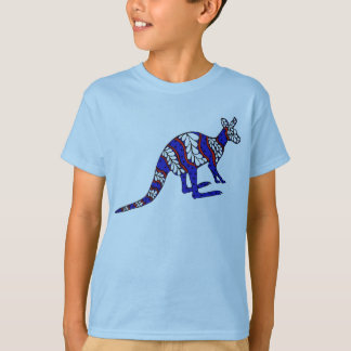 Rotes weißes und blaues Roo T-Shirt