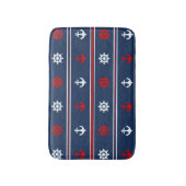 Rotes weißes und blaues Seemuster Badematte (Vorderseite Vertikal)