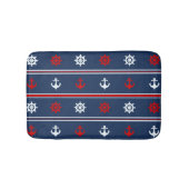 Rotes weißes und blaues Seemuster Badematte (Vorderseite)