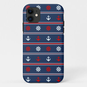 Rotes weißes und blaues Seemuster Case-Mate iPhone Hülle