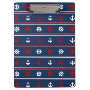 Rotes weißes und blaues Seemuster Klemmbrett
