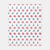 Rotes weißes und blaues Seesymbol-Muster Fleecedecke (Vorderseite)