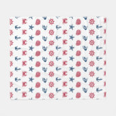 Rotes weißes und blaues Seesymbol-Muster Fleecedecke (Vorderseite (Horizontal))