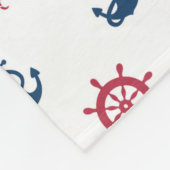 Rotes weißes und blaues Seesymbol-Muster Fleecedecke (Ecke)