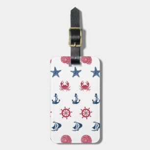 Rotes weißes und blaues Seesymbol-Muster Gepäckanhänger