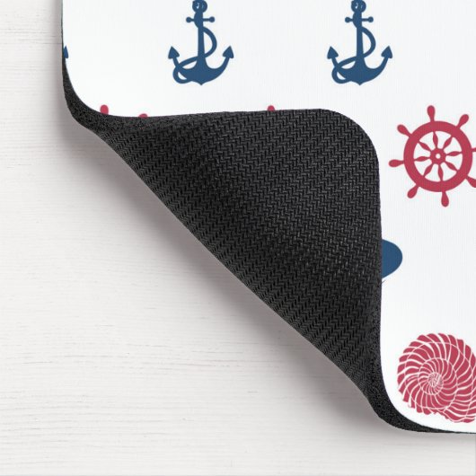 Rotes weißes und blaues Seesymbol-Muster Mousepad (Ecke)