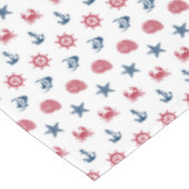 Rotes weißes und blaues Seesymbol-Muster Tischdecke (Schrägansicht)