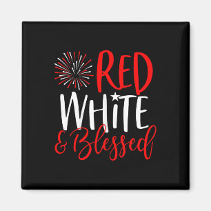Rotes Weißes und Gesegnetes Shirt 4. Juli Süße Pat Magnet