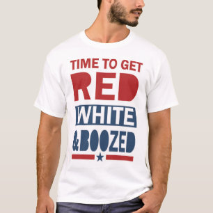 Rotes weißes und getrunken - lustiges 4. von T-Shirt