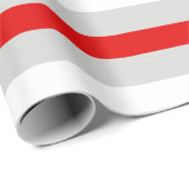 Rotes weißes und graues Streifenpapier Geschenkpapier (Rolleneckpunkt)