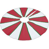 Rotes, weißes und grünes Streifen-Baumrock Polyester Weihnachtsbaumdecke (Schrägansicht)