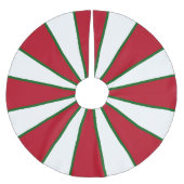 Rotes, weißes und grünes Streifen-Baumrock Polyester Weihnachtsbaumdecke (Vorderseite)