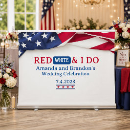 Rotes, Weißes und ich heirate Hochzeit am vierten  Banner