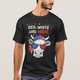 Rotes Weißes und Muh patriotisches Kuh-T-Shirt zum T-Shirt