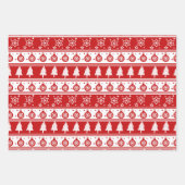Rotes Weißes Weihnachtswrapping-Papier Geschenkpapier Set (Vorderseite 2)
