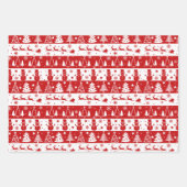 Rotes Weißes Weihnachtswrapping-Papier Geschenkpapier Set (Vorderseite)