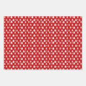 Rotes Weißes Weihnachtswrapping-Papier Geschenkpapier Set (Vorderseite 3)